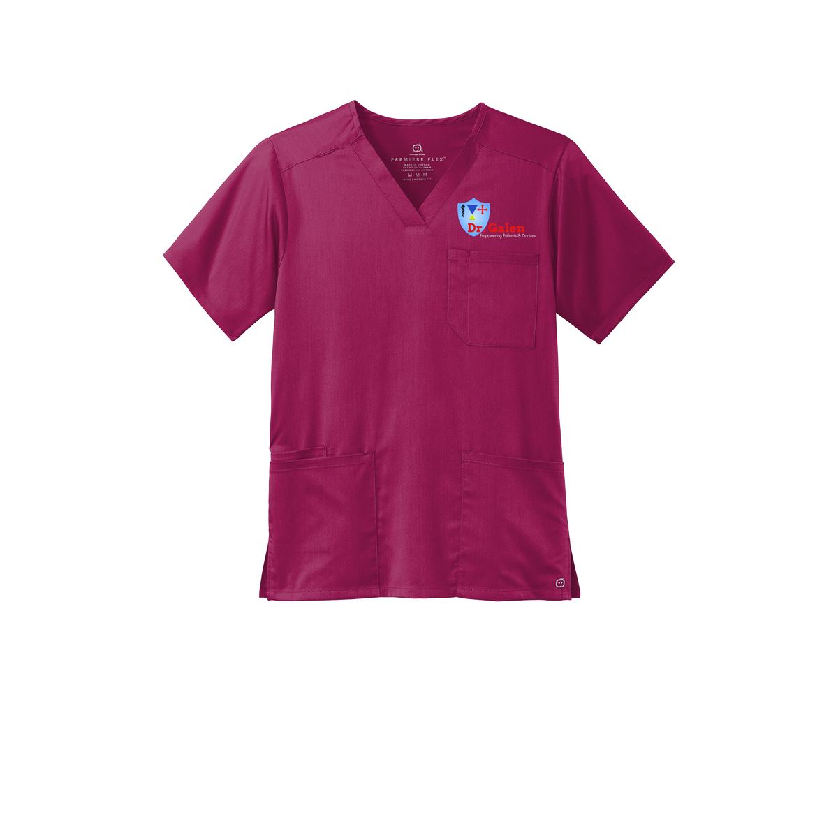 drgalen-wink-mens-premiere-flex-v-neck-embroidery-leftchest-WW5068-wine-flat-front