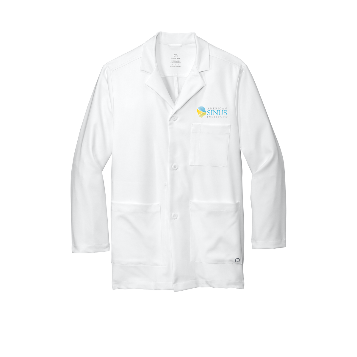 americansinus-wink-mens-lab-coat-short-embroidery-leftchest-WW5072-white-flat-front