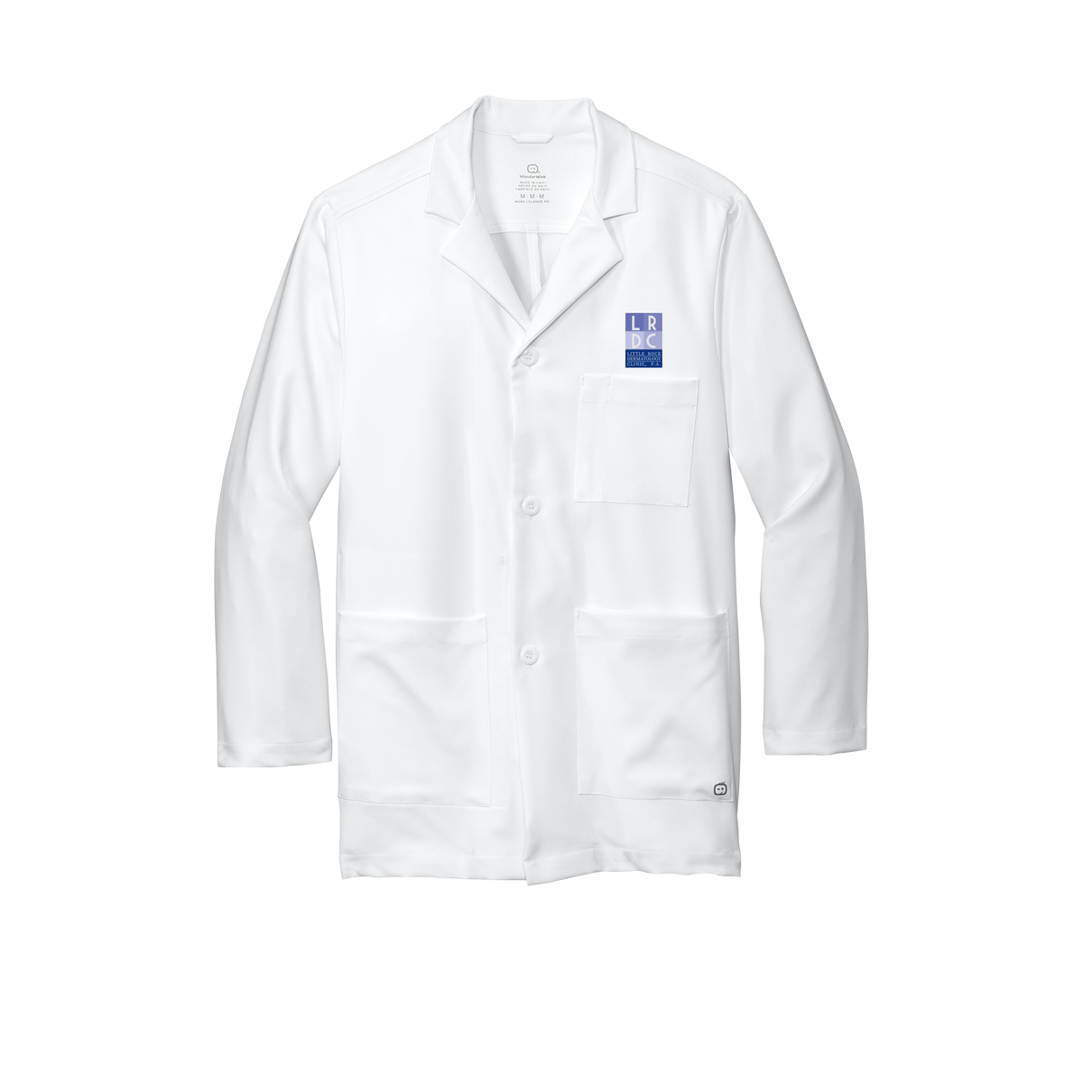 littlerockdermatology-wink-mens-lab-coat-short-embroidery-leftchest-WW5072-white-flat-front