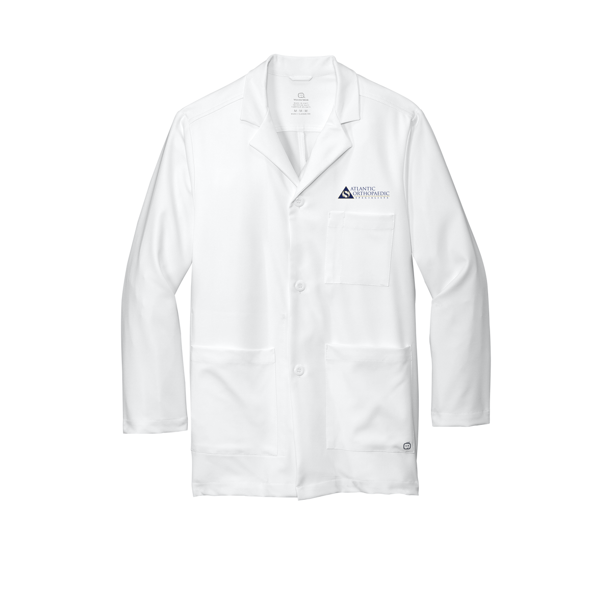atlanticortho-wink-mens-lab-coat-short-embroidery-leftchest-WW5072-white-flat-front