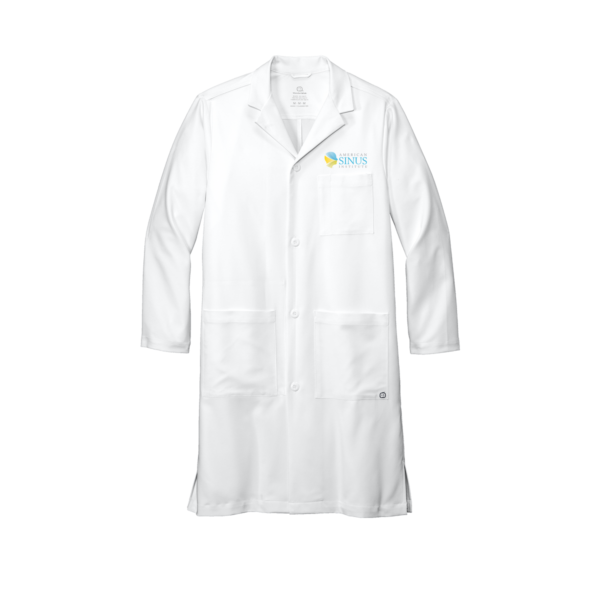 americansinus-wink-mens-lab-coat-long-embroidery-leftchest-WW5172-white-flat-front