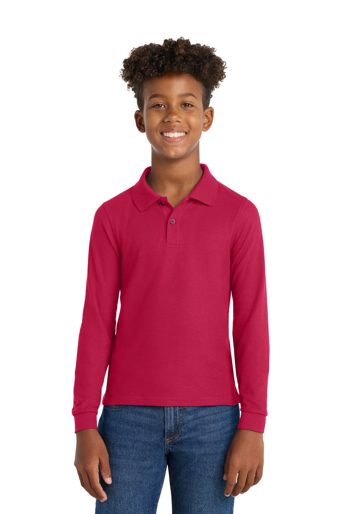 Port Authority® Youth Long Sleeve Silk Touch™ Polo.  Y500LS