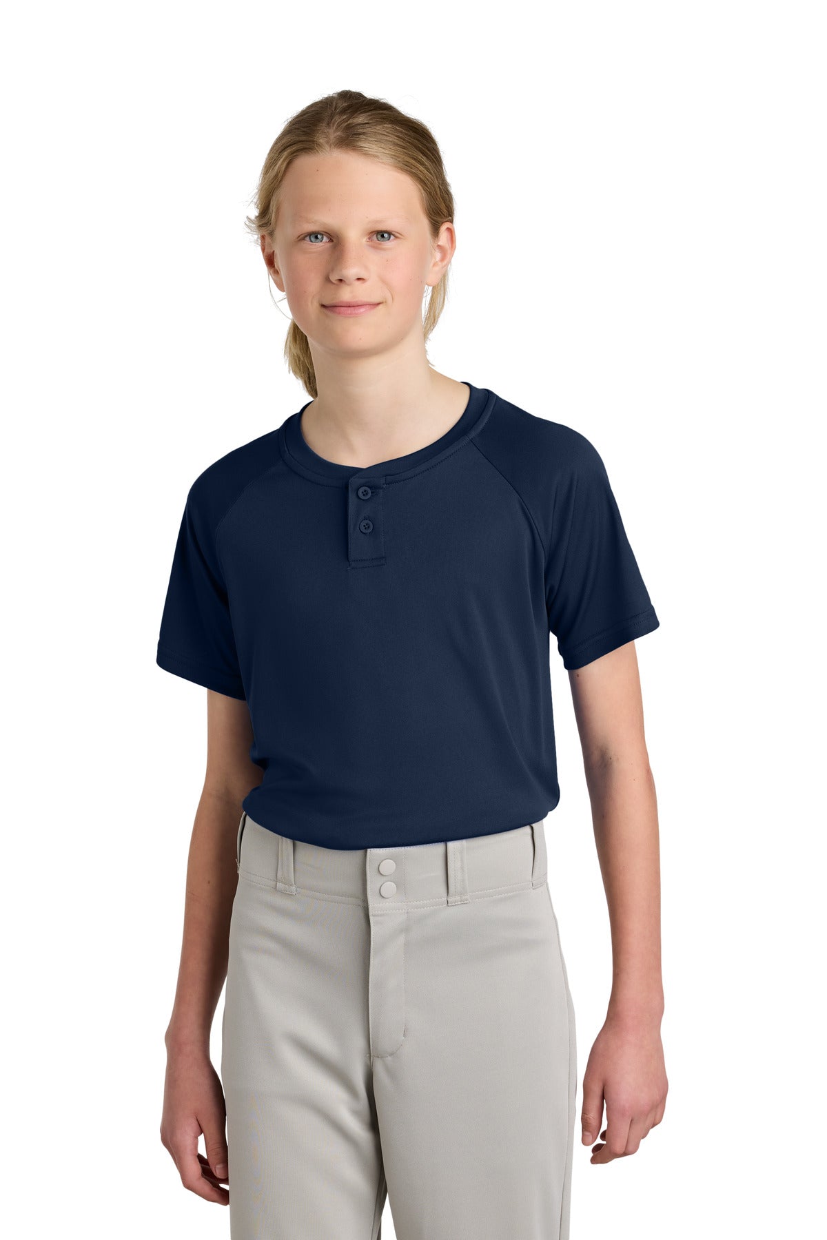 Sport-Tek® Youth PosiCharge® Competitor™ 2-Button Henley YST359