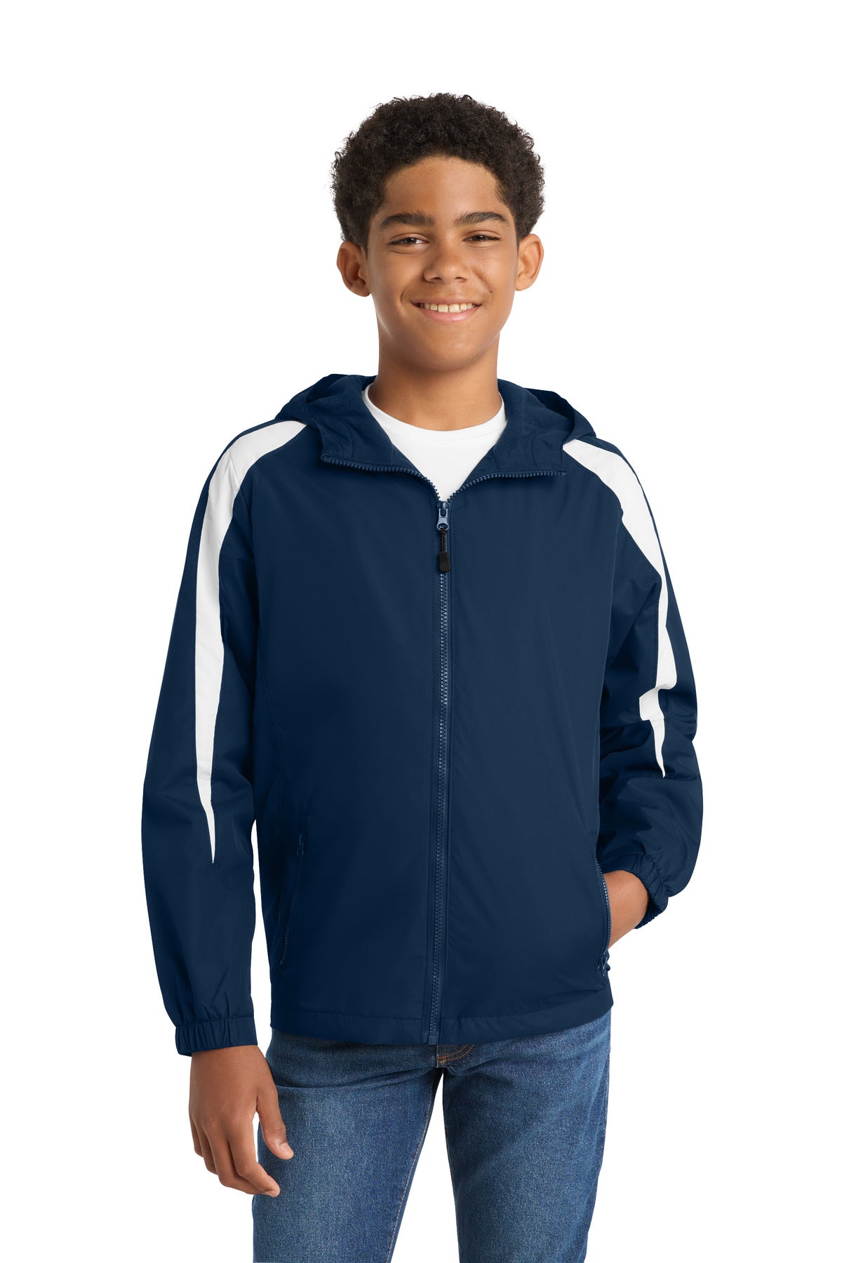 Sport-Tek® Youth Fleece-Lined Colorblock Jacket. YST81