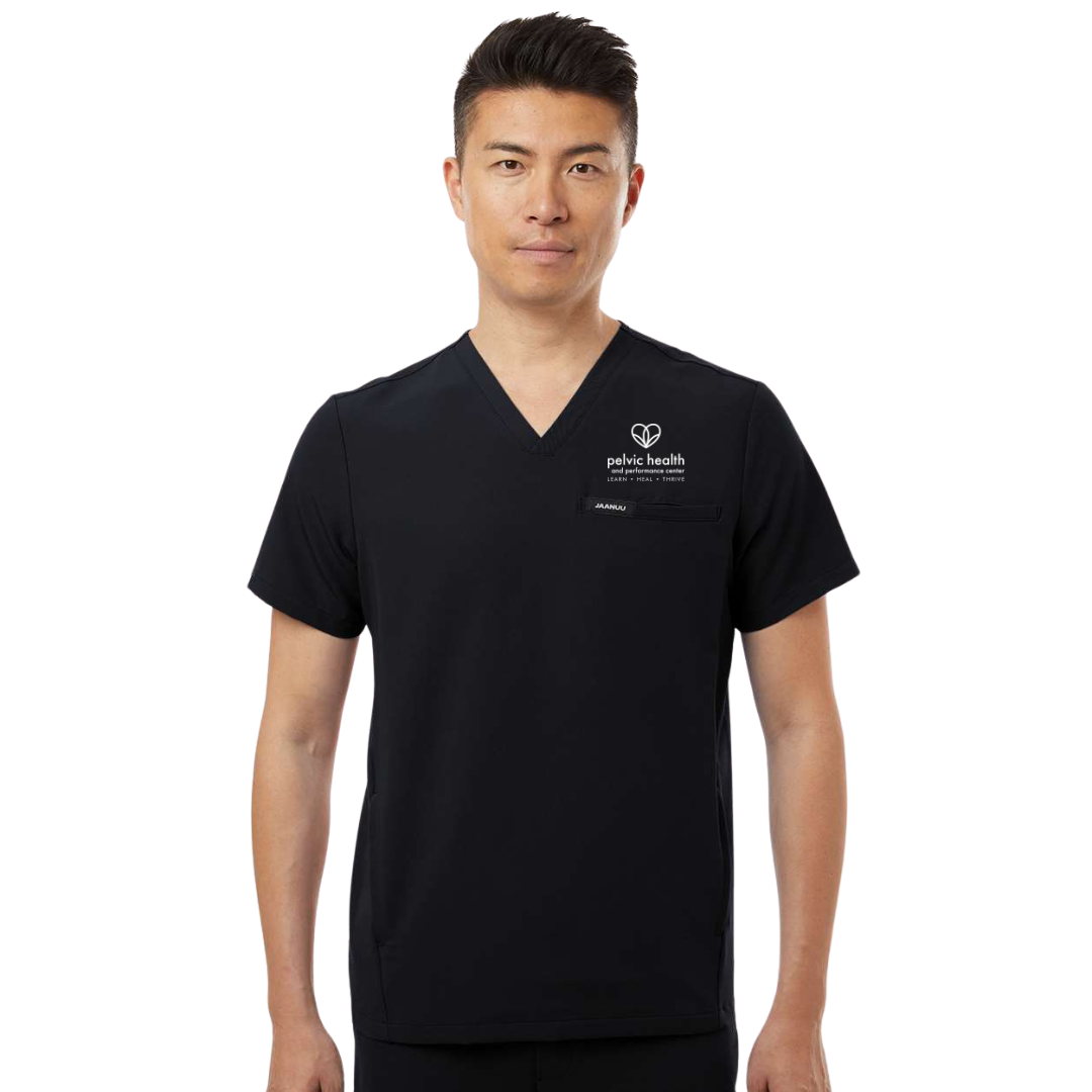 Jaanuu Men's Platt 3-Pocket Scrub V-Neck Top