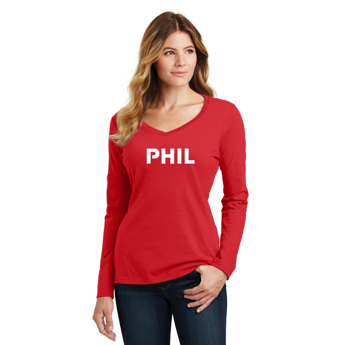 Women's Long Sleeve V-Neck Tee