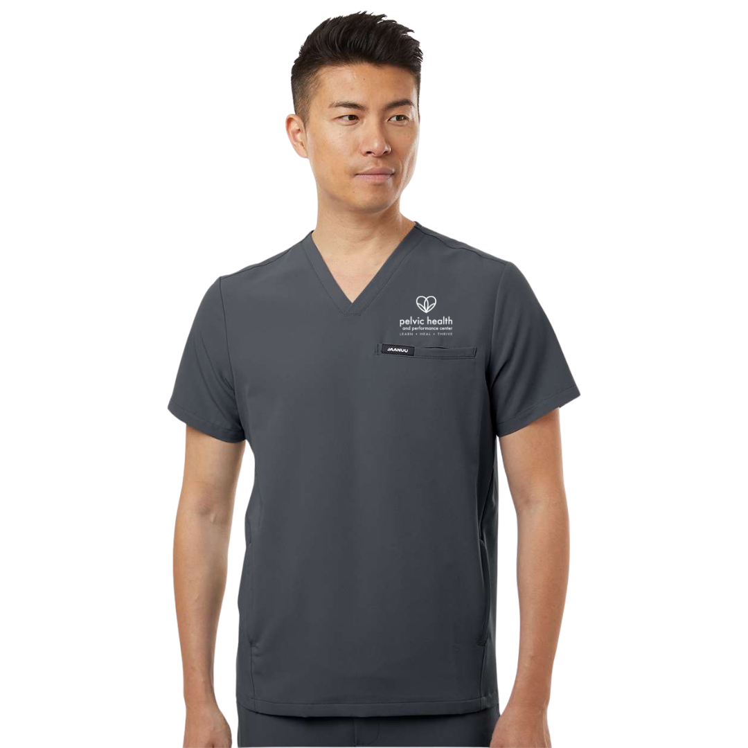 Jaanuu Men's Platt 3-Pocket Scrub V-Neck Top