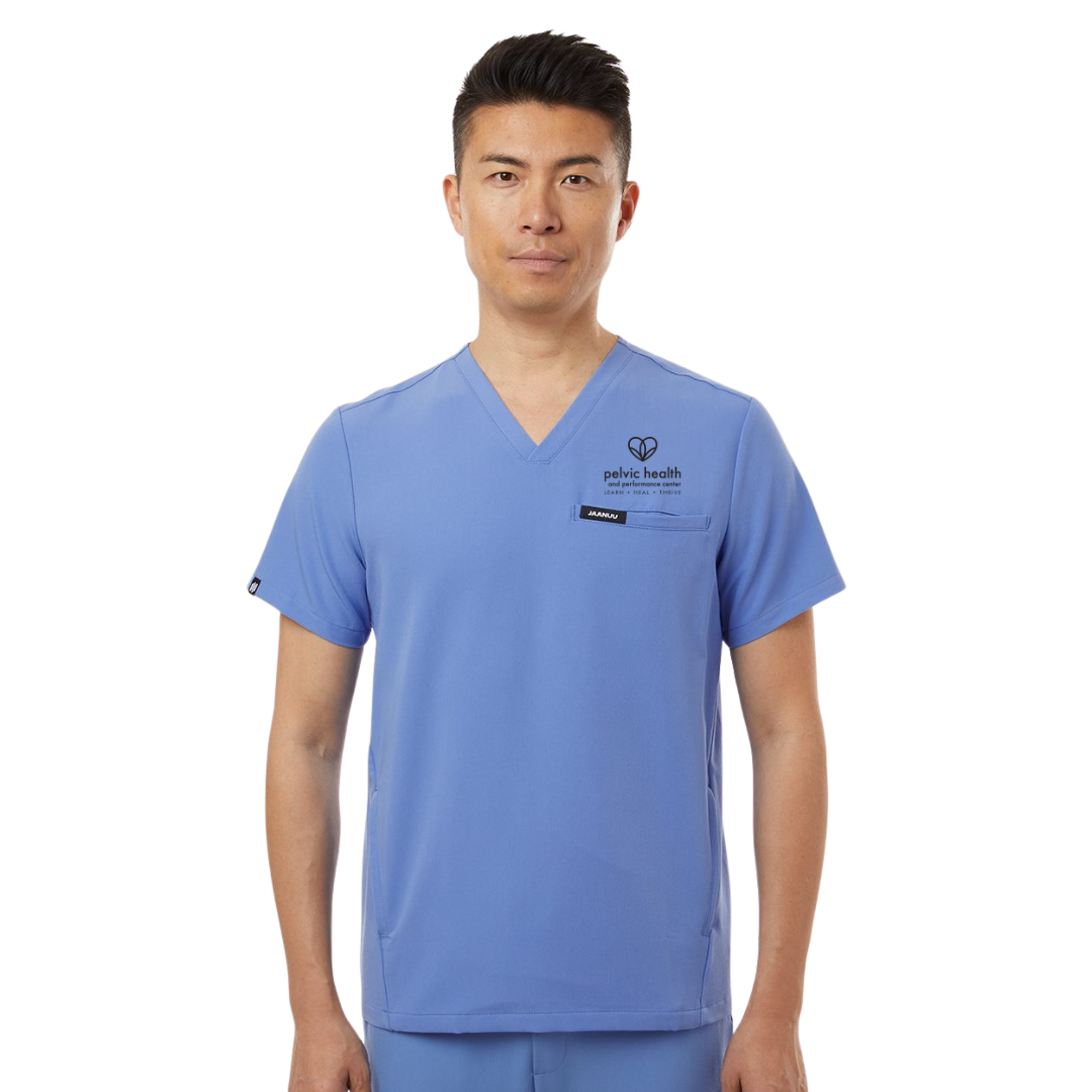 Jaanuu Men's Platt 3-Pocket Scrub V-Neck Top