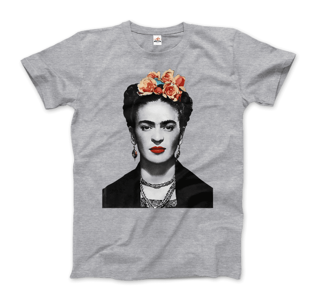 Frida Kahlo With Flowers Poster Artwork T-Shirt by Art-O-Rama Shop
