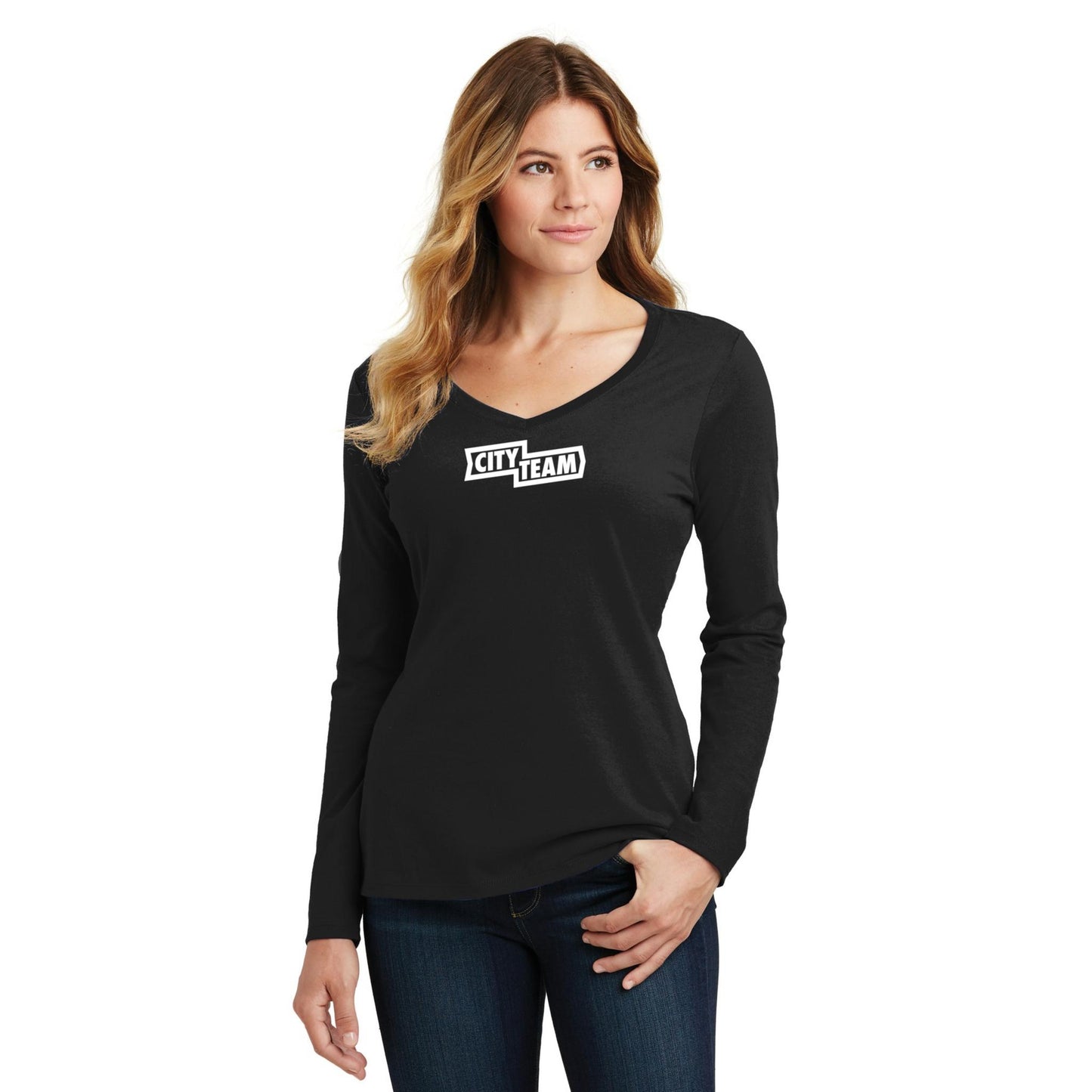 Women's Long Sleeve V-Neck Tee