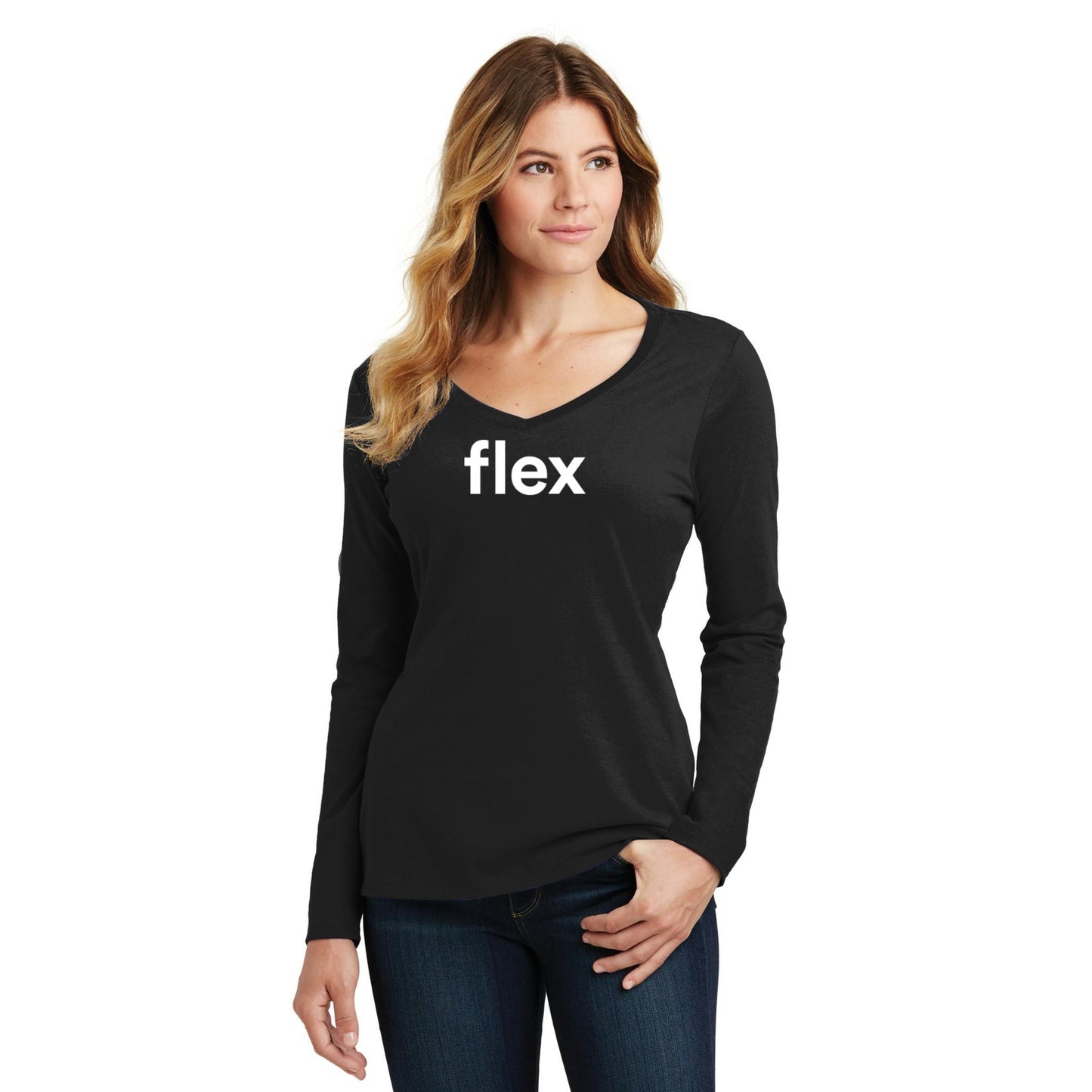 Women's Long Sleeve V-Neck Tee