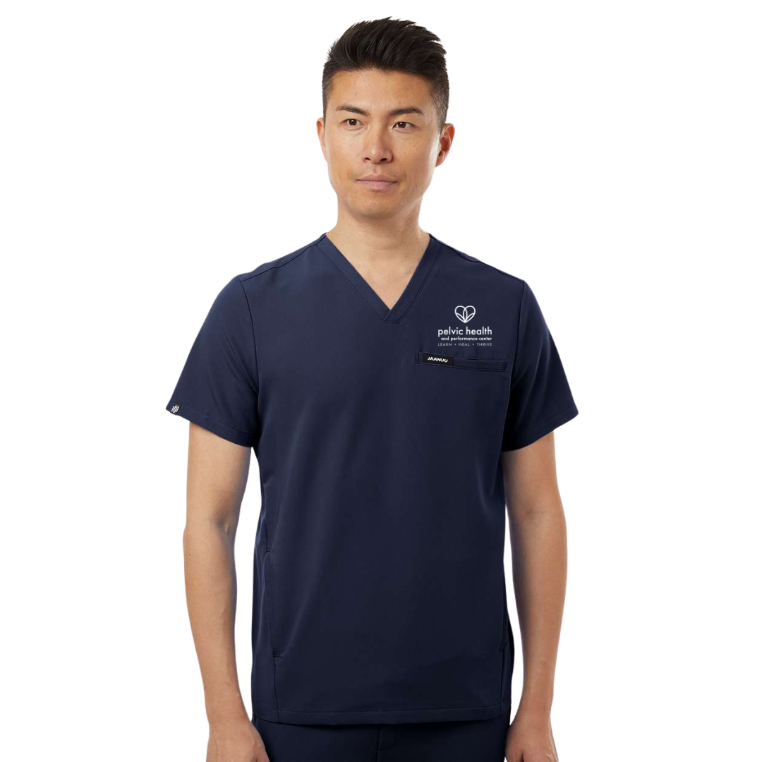 Jaanuu Men's Platt 3-Pocket Scrub V-Neck Top