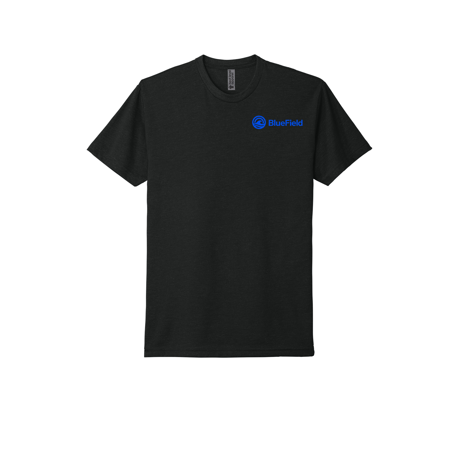 bluefieldnetwork-next-level-lightweight-tee-dtf-leftchest-nl6210-black-flat-front
