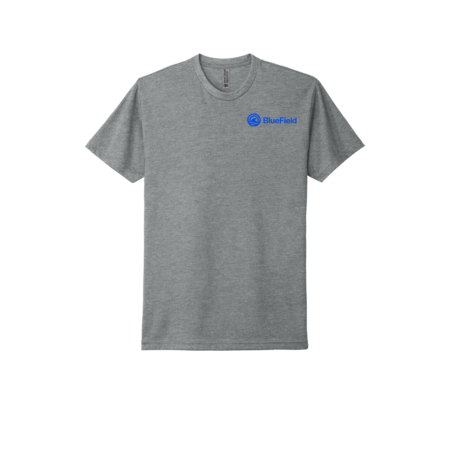 bluefieldnetwork-next-level-lightweight-tee-dtf-front-nl6210-darkheathergrey-flat-front