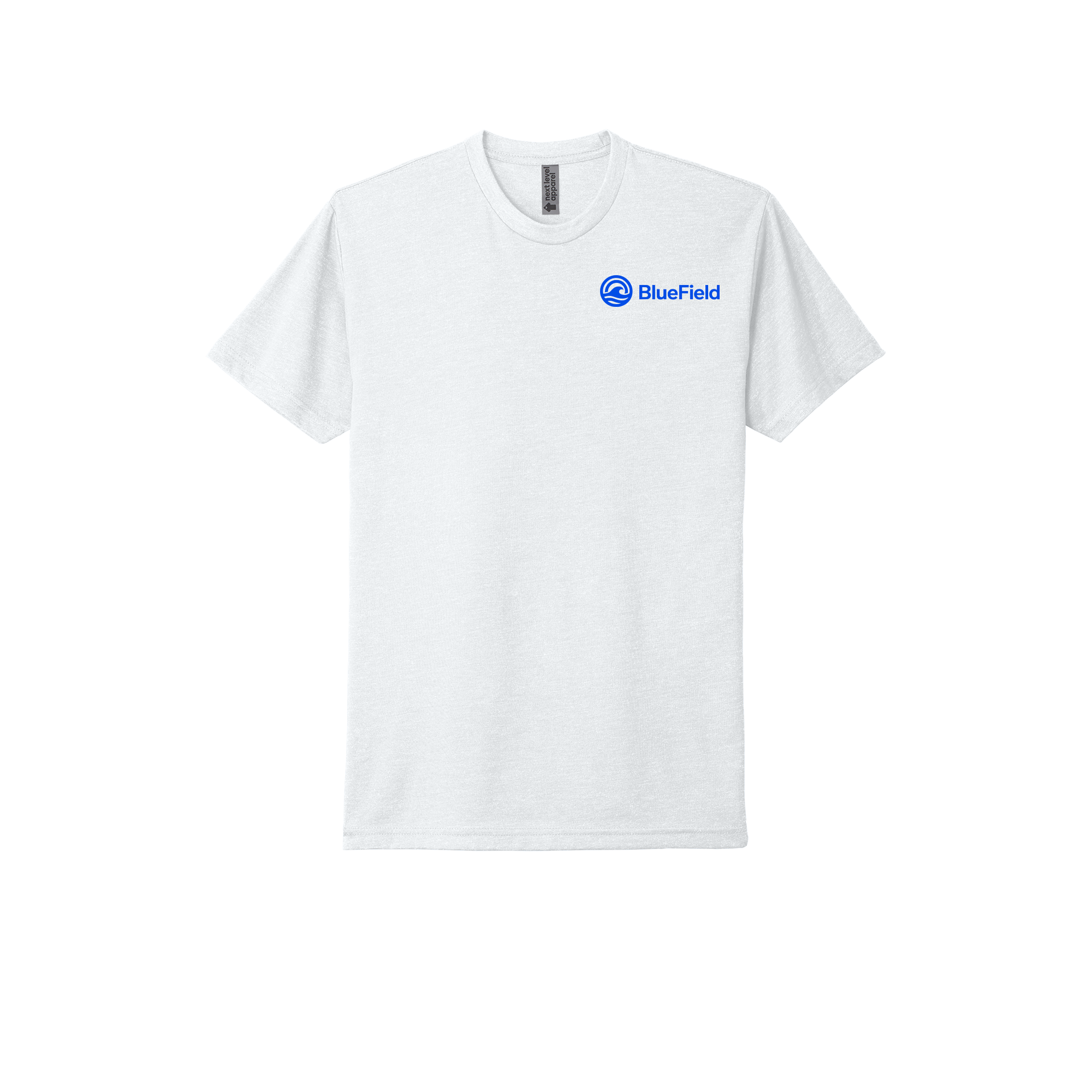 bluefieldnetwork-next-level-lightweight-tee-dtf-leftchest-nl6210-white-flat-front