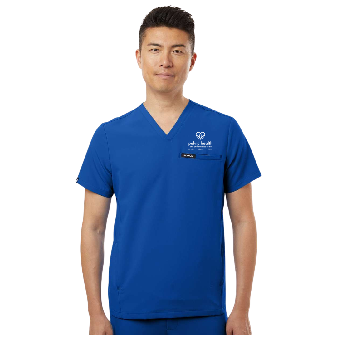 Jaanuu Men's Platt 3-Pocket Scrub V-Neck Top