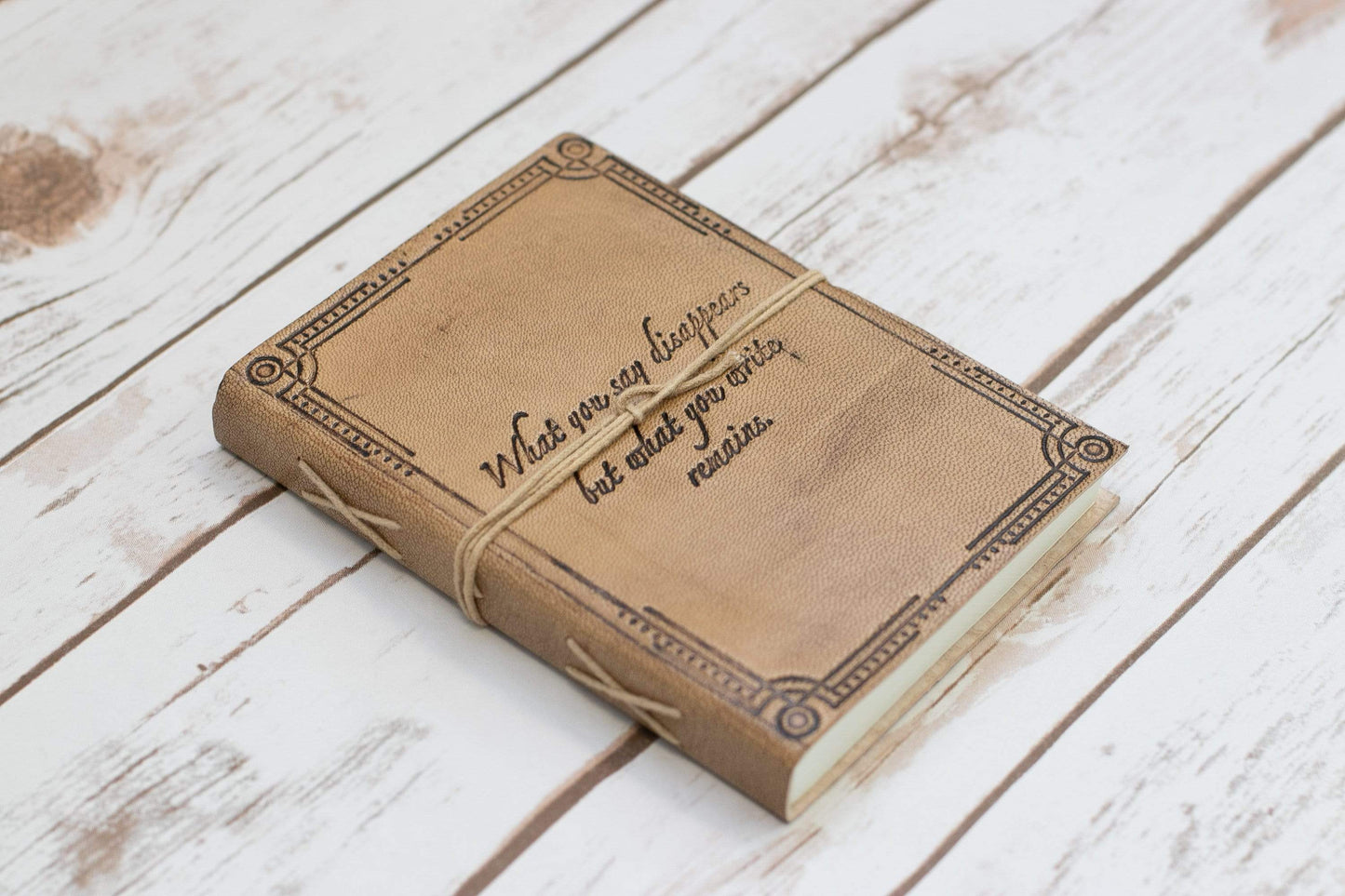 What You Write Remains Quote Leather Journal - 7x5 by Soothi