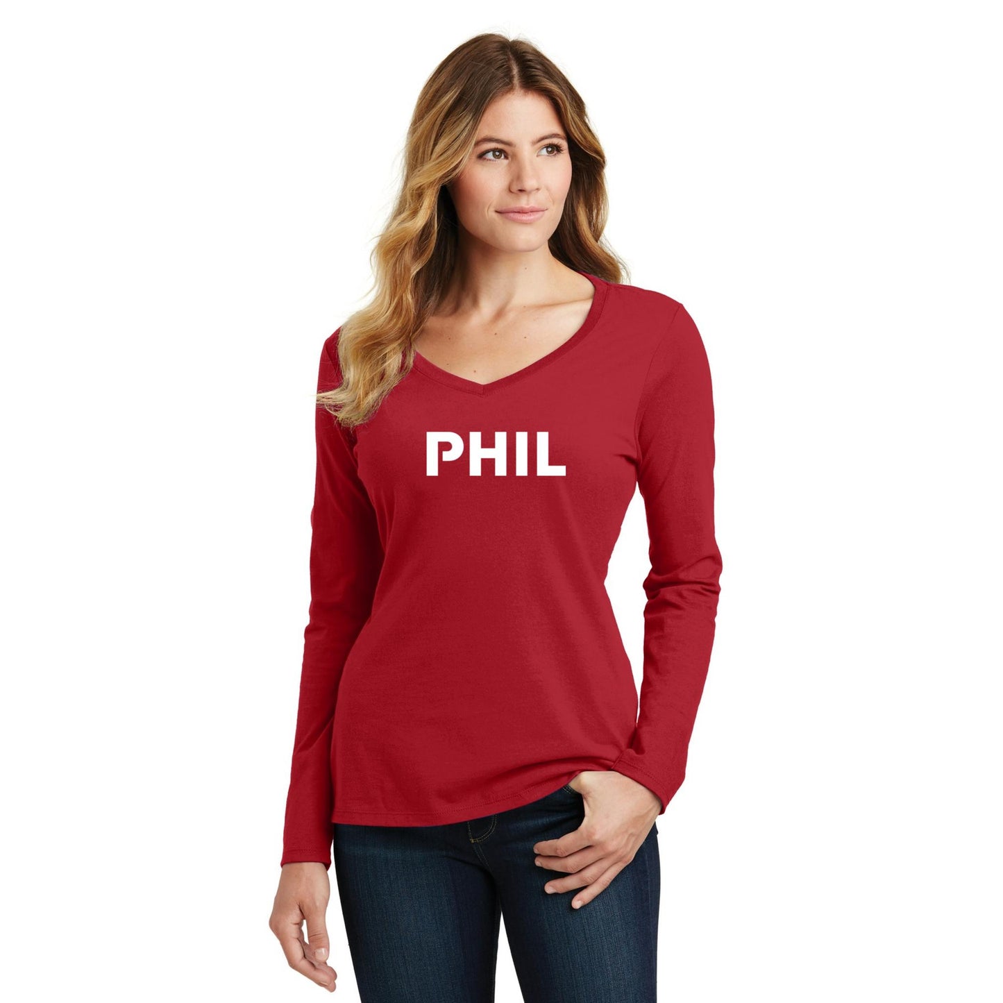 Women's Long Sleeve V-Neck Tee