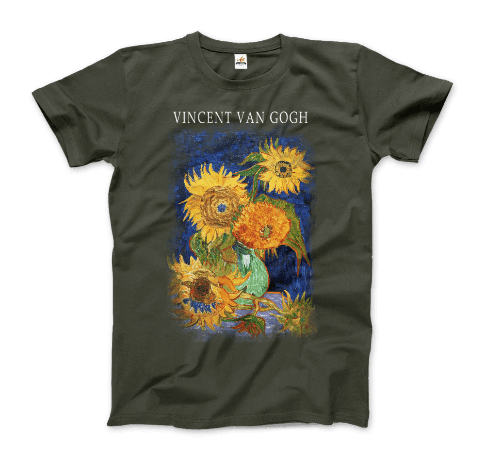 Van Gogh Five Sunflowers 1888, Artwork T-Shirt by Art-O-Rama Shop