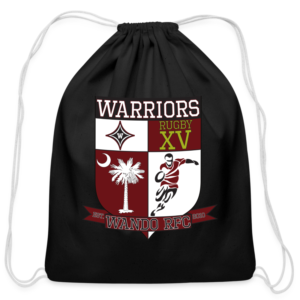 Warriors Cotton Drawstring Bag - black