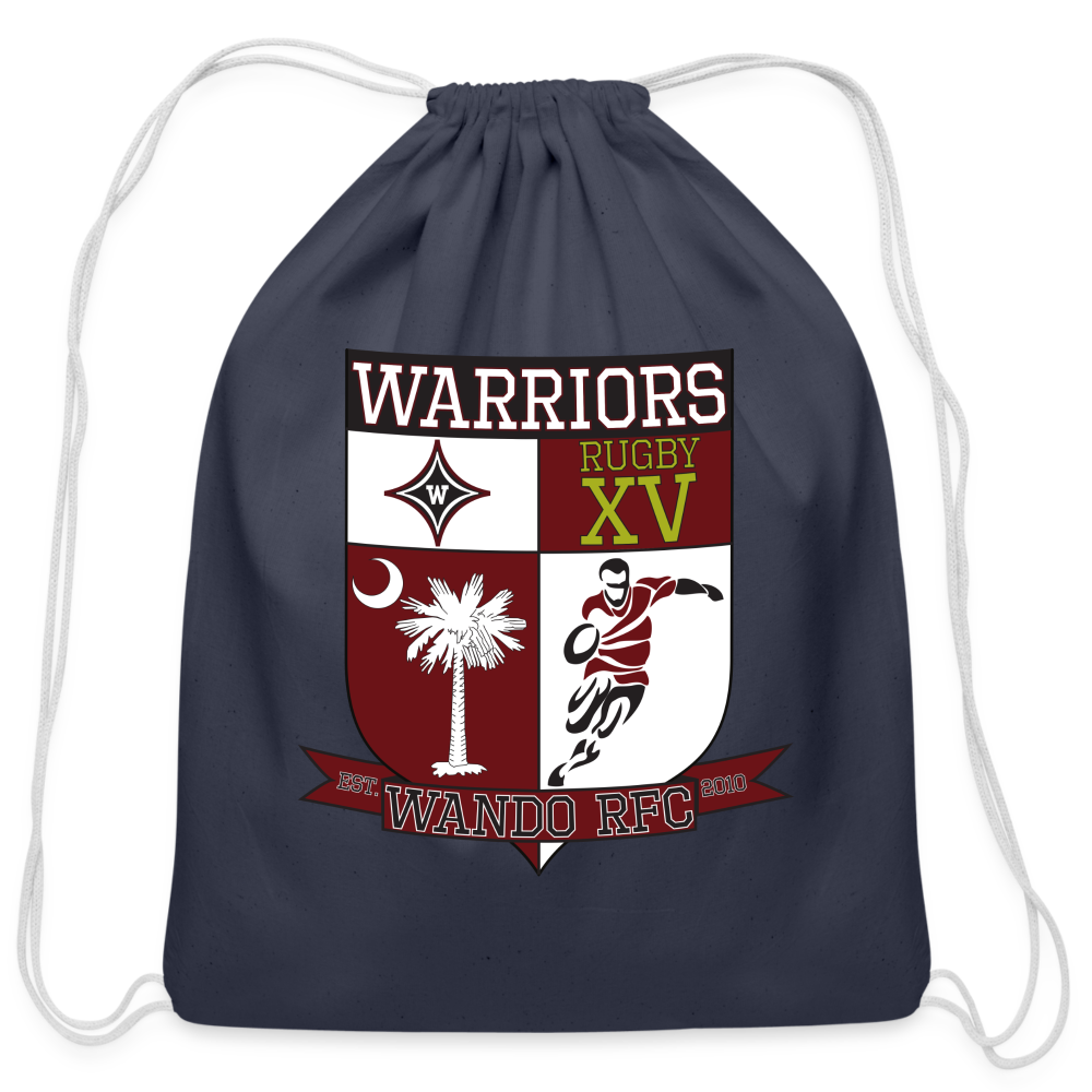 Warriors Cotton Drawstring Bag - navy