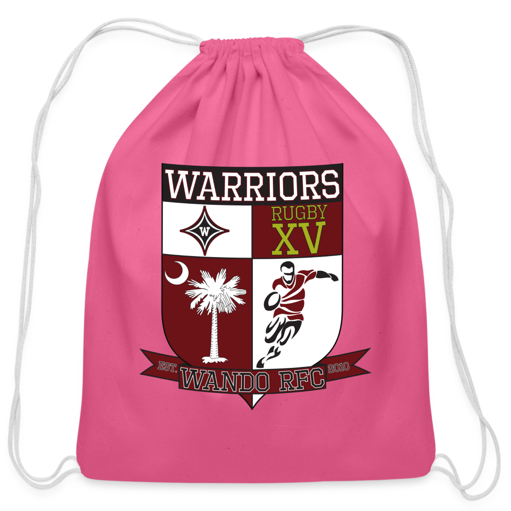 Warriors Cotton Drawstring Bag - pink