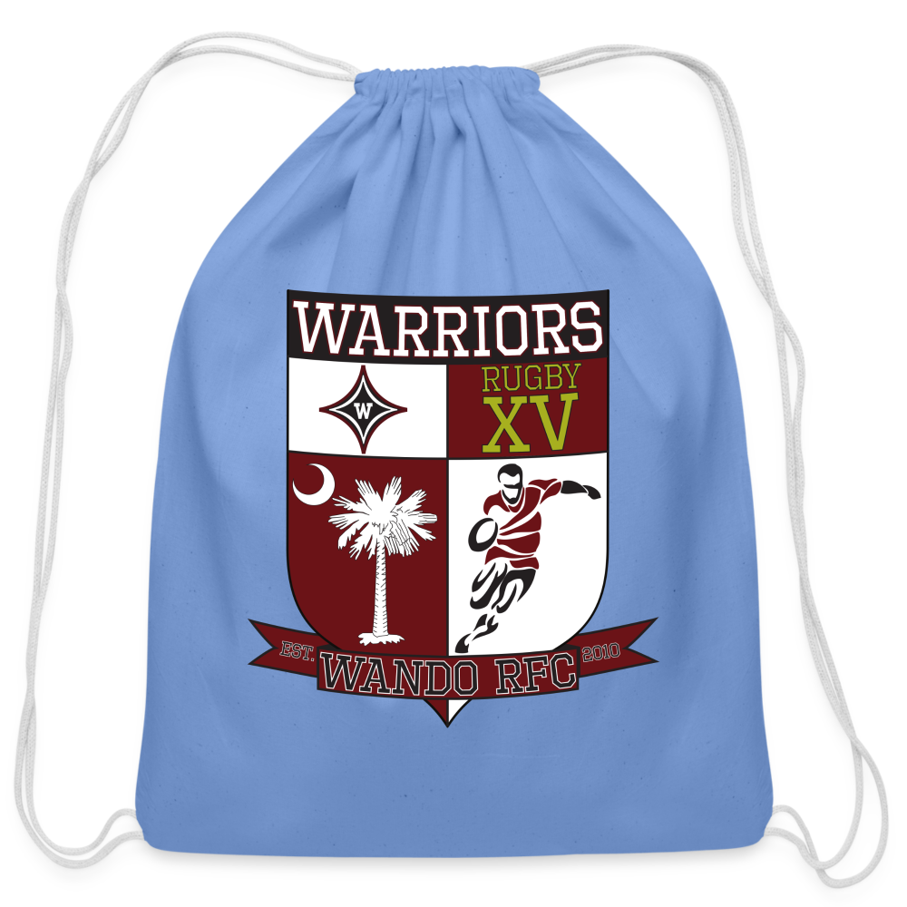 Warriors Cotton Drawstring Bag - carolina blue