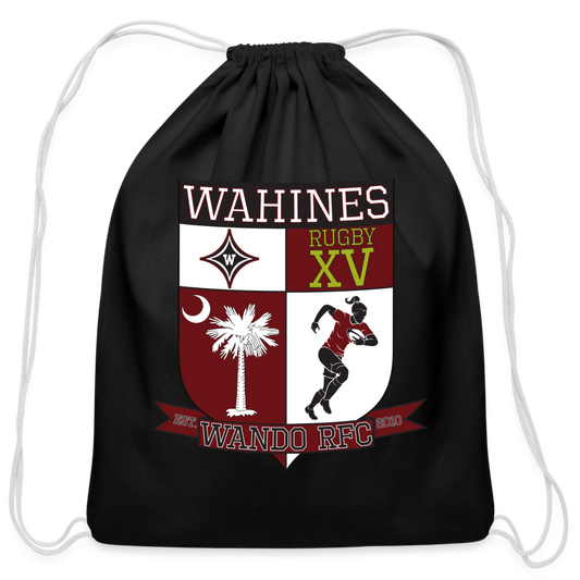 Wahines Cotton Drawstring Bag - black