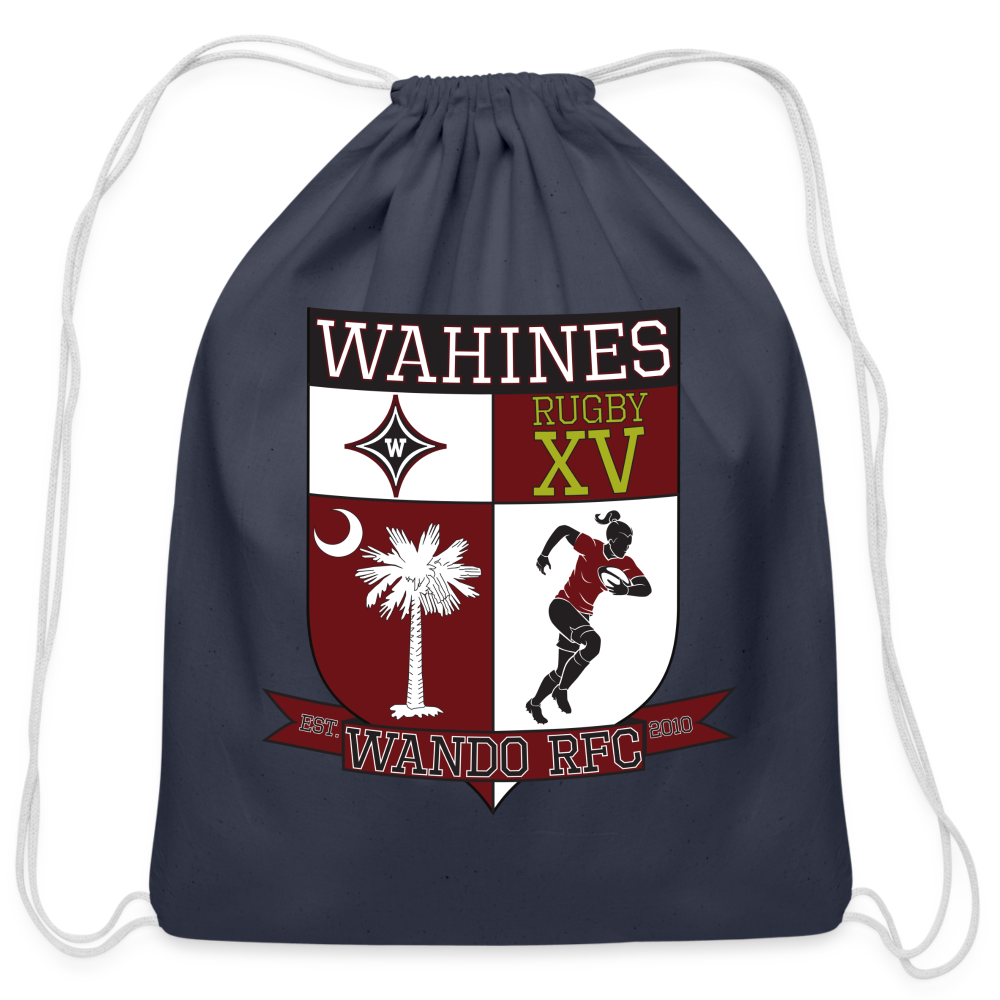 Wahines Cotton Drawstring Bag - navy