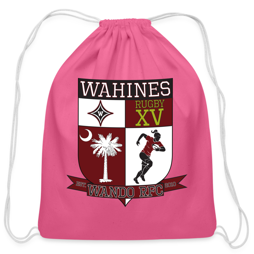 Wahines Cotton Drawstring Bag - pink