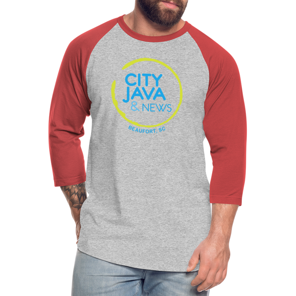 City Java Baseball T-Shirt - heather gray/red