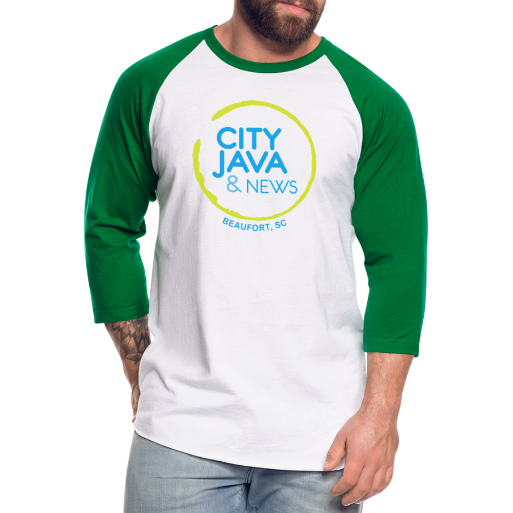 City Java Baseball T-Shirt - white/kelly green