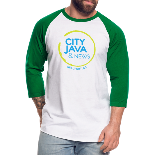 City Java Baseball T-Shirt - white/kelly green